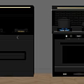 Modern Kitchen Cooker Units With Oven And Cooktop In Black Silver Frames