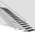 Modern Stainless Steel Staircase With Metal Handrail And Minimal Design