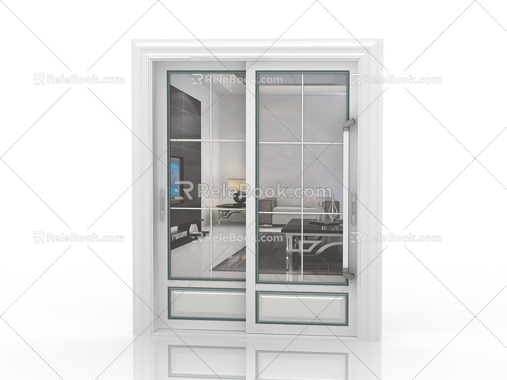 Jianou solid wood door interior door door 3d model