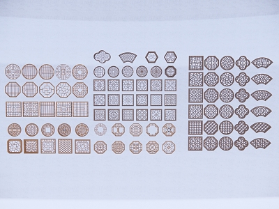 Chinese architectural component hardware window openwork window model