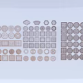 Chinese architectural component hardware window openwork window 3d model