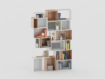 Modern bookcase 3d model