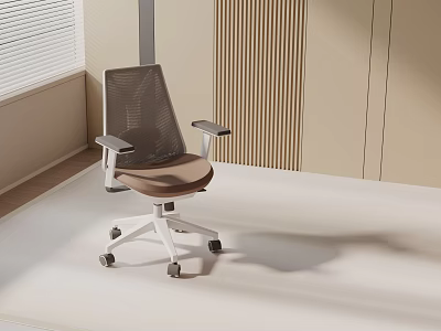 Ergonomic Mesh Back Office Chair With Adjustable Armrests And Rolling Casters 3d model