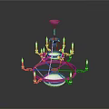 Elegant Golden Chandelier With Multiple Arms And Candle Shaped Bulbs White Base