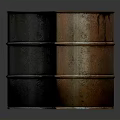 Rusty Metal Edible Oil Barrels In Black Dark Gray And Copper With Rusty Texture
