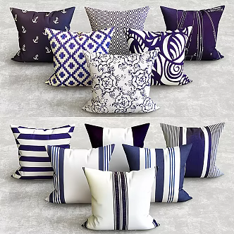 Modern pillow combination 3d model