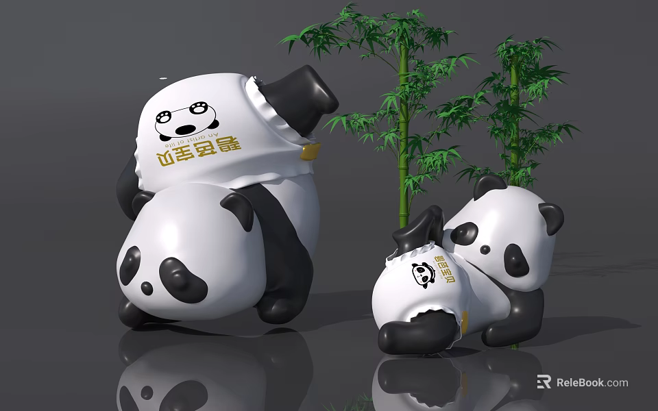 Adorable Reptile Stuffed Toys Featuring Heart Selected Maternity Brand and Bamboo Plants 3d model 