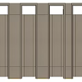 Light Wood Swing Doors with Vertical Panel Design and Small Top Windows 3d model