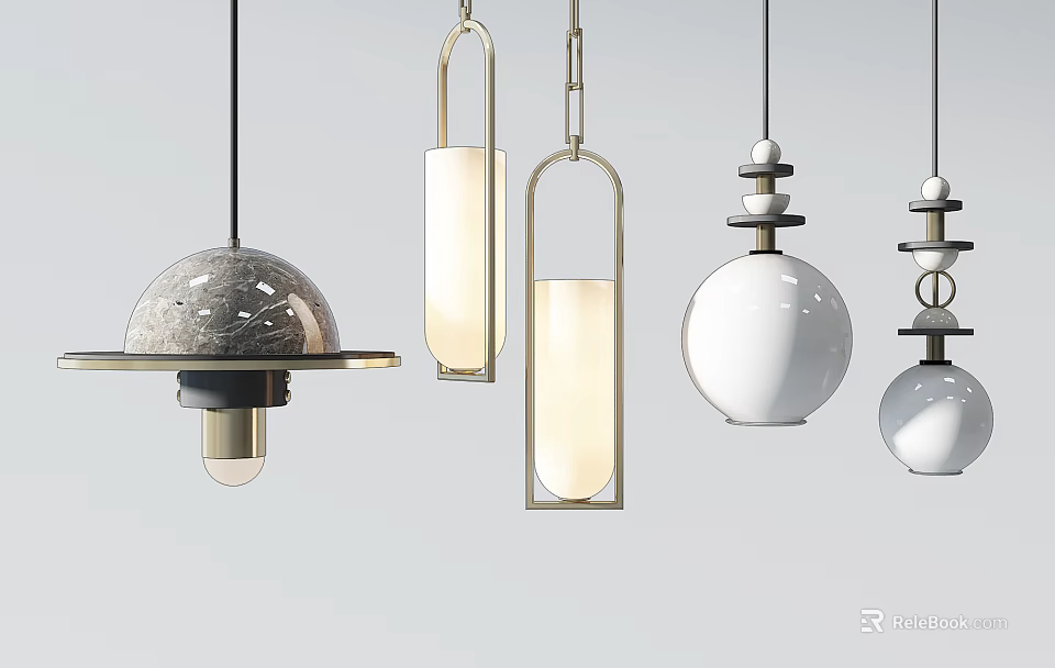 Modern Pendant Lights With Various Stylish Designs And Different Shapes 3d model