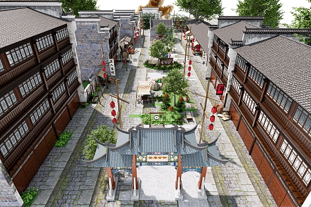 Chinese Commercial Street 3d model