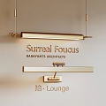 Contemporary Luxurious Lounge Wall Lamp With Long Strip Brass Metal Design And Soft Light