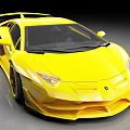 Yellow Supercar With Aerodynamic Design Black Windows Alloy Wheels And Front Headlights