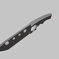 Tactical Knife With Stainless Steel Blade Circular Holes And Wooden Yellow Black Handle