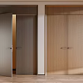 Modern Wooden Double Doors With Dark And Light Tones Open Closed Interior Design