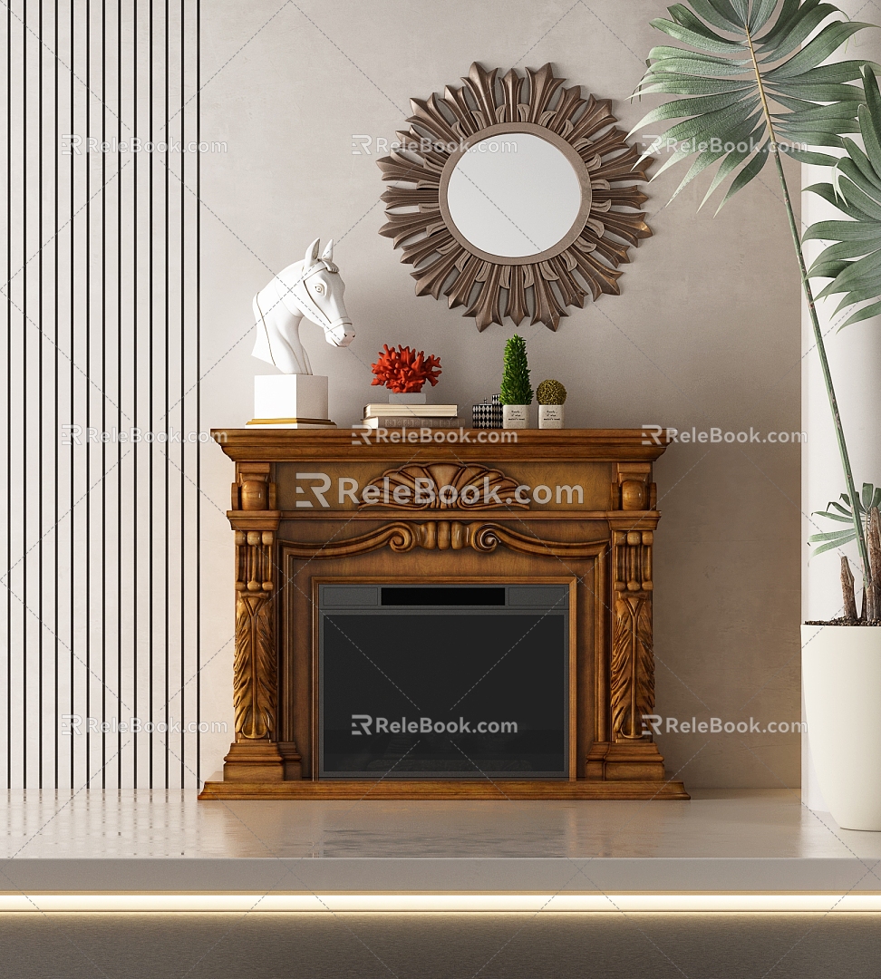 American Fireplace 3d model