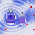 Perfume ripples background e-commerce poster background purple perfume 3d model