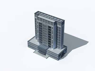 Modern Multi Story Office Building Exterior With Glass Facade Window Design And Entrance Area 3d model