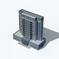 Modern Multi Story Office Building Exterior With Glass Facade Window Design And Entrance Area
