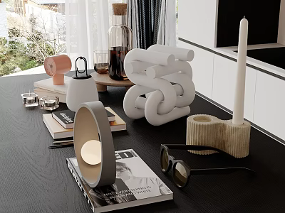Elegant White Knotted Inflatable Sculpture As Decorative Piece On Modern Kitchen Table 3d model