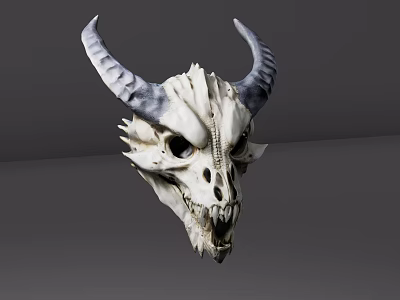 Elegant Decorative Ornament Set with Horned Skull Design for Interior Decoration 3d model