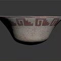 Traditional Handcrafted Ceramic Bowl With Pink Interior And Red White Geometric Patterns