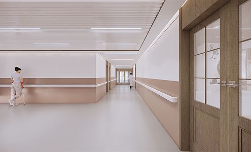 Modern Hospital Aisle Traditional Chinese Medicine Hospital Corridor 3d model