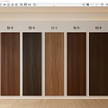 Teak Wood Wall Panels Featuring Five Different Natural Color Tones Displayed 3d model