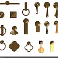 Gold Furniture Handles With Various Decorative Designs For Cabinets And Drawers