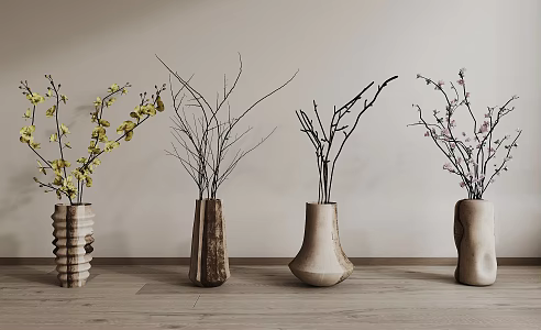 Dried Branches of Silent Vase 3d model