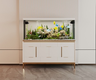 Modern Fish Tank Glass Fish Tank Aquarium Display Cabinet Side Cabinet 3d model