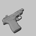 Black Tactical Pistol With Durable Polymer Frame Metallic Slide And Precision Engineering 3d model