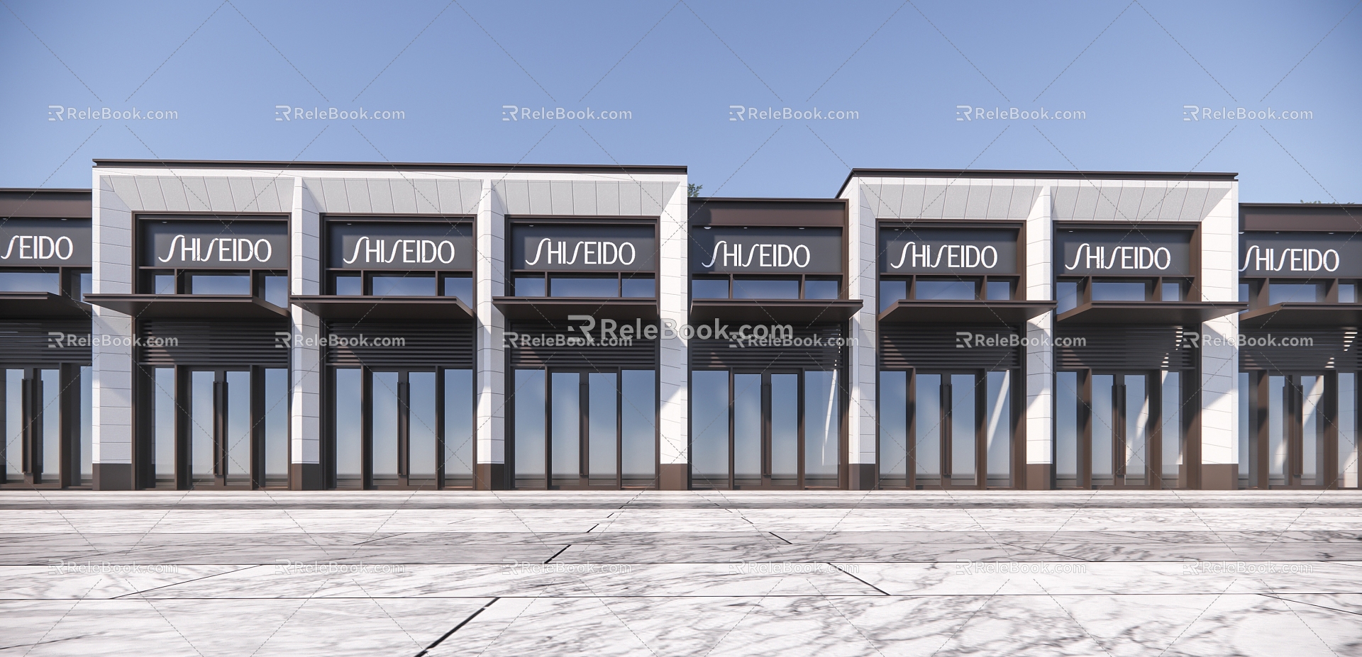 Modern Commercial Street Simple Street Commercial 3d model