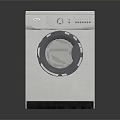 White Front Load Washing Machine With Round Door And Control Panel 3d model