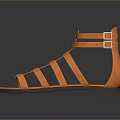 Stylish Orange Open Toe Sandals With Strappy Ankle Strap For Summer Wear