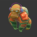 Modern game character cartoon monkey animation monkey 3d model