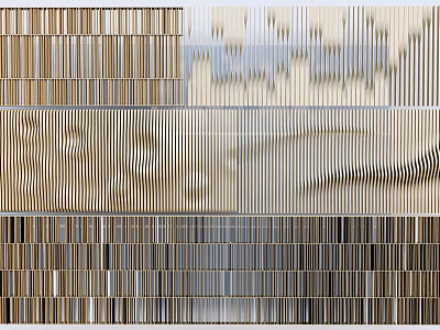 Elegant Partition Design With Striped Textures And Diverse Materials For Modern Home 3d model