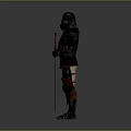 Medieval Knight Armor Standing Full Body With Metallic Shiny Surface And Sword