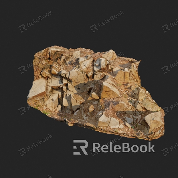 rock stone stone boulder granite natural landscape rockery model