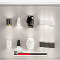 Modern Black And White Wall Mounted Lamps With Various Geometric Designs