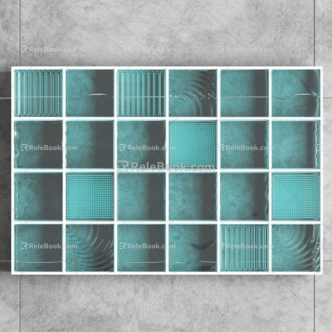 Modern Glass Tile Square Glass Tile Combination Color Wall Tile Tile Glass Tile Printing Tile 3d model