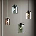 Modern Bell Shaped Glass Pendant Lights in Various Colors for Interior Design