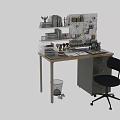 Modern Navy Blue Fabric Rolling Office Chair For Neat Home Study Work Desk Setup