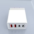 White Switch Panel With USB Ports And Plug Design For Modern Home Use 3d model