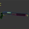 Modern Tactical Shotgun With Sleek Metal Finish And Black Grip Design