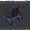 Medical Equipment Wheelchair Featuring Red Upholstered Seat And Metal Frame With Spoked Wheels