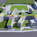 Modern Campus Architecture With Sports Field Running Track And Green Lawn