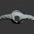 Gray Zip Up Hoodie With Red Drawstrings And Front Emblem Design 3d model