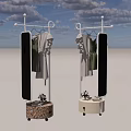 Modern Clothes Rack With Mirror Hanging Light Clothes And Bottom Storage Decorative Flowers