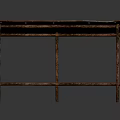 Modern Table With Copper Toned Textured Surface And Slender Metal Legs