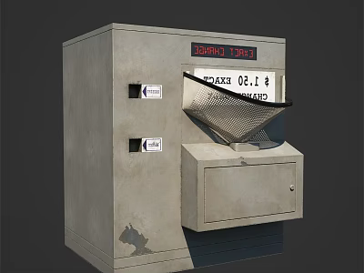 Gray Commercial Equipment With Coin Card Payment Slots Digital Display And Dispenser Drawer 3d model